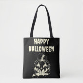 Griezelig Smeltende Pompoen Happy Hallowen Tote Bag (Voorkant)