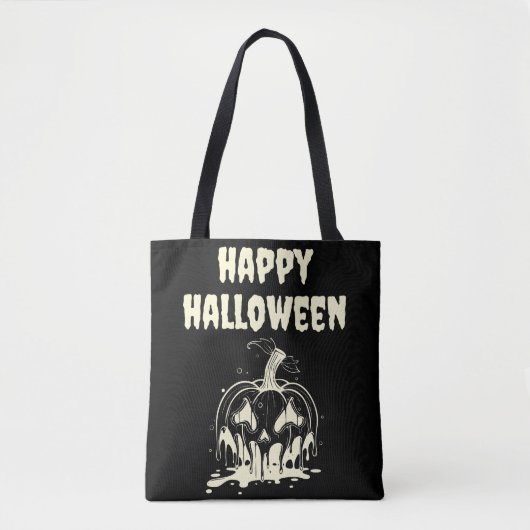 Griezelig Smeltende Pompoen Happy Hallowen Tote Bag (Voorkant)