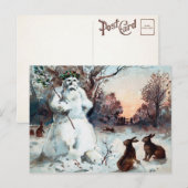  griezelig sneeuwman kerst Briefkaart (Voorkant / Achterkant)