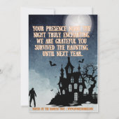 Griezelig Soirée Halloween Bedankkaart (Achterkant)