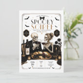 Griezelig Soirée Halloween Dinnerparty Feestdagenkaart (Staand voorkant)