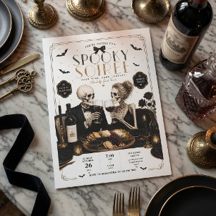 Griezelig Soirée Halloween Dinnerparty Feestdagenkaart