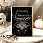 Griezelig Spin Halloween Kostuum Feest Goud Folie Uitnodiging