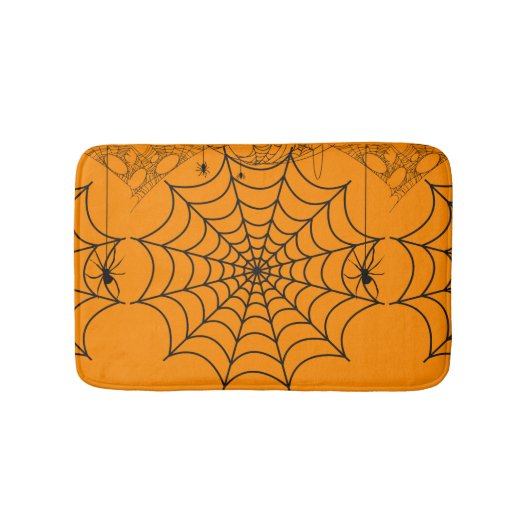 Griezelig Spinnenweb Halloween Badmat (Voorkant)