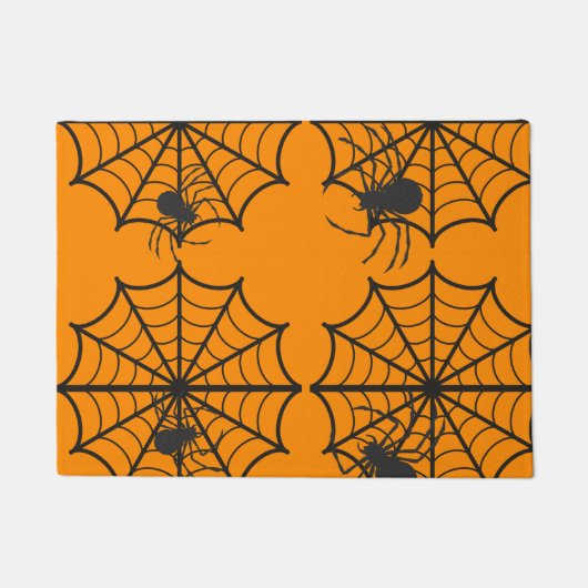Griezelig Spinnenweb Halloween Deurmat (Voorkant)