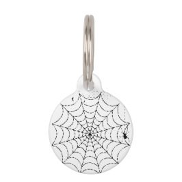 Griezelig Spinnenweb Halloween Huisdierpenning