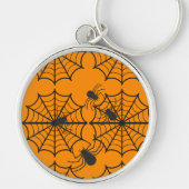 Griezelig Spinnenweb Halloween Sleutelhanger (Voorkant)