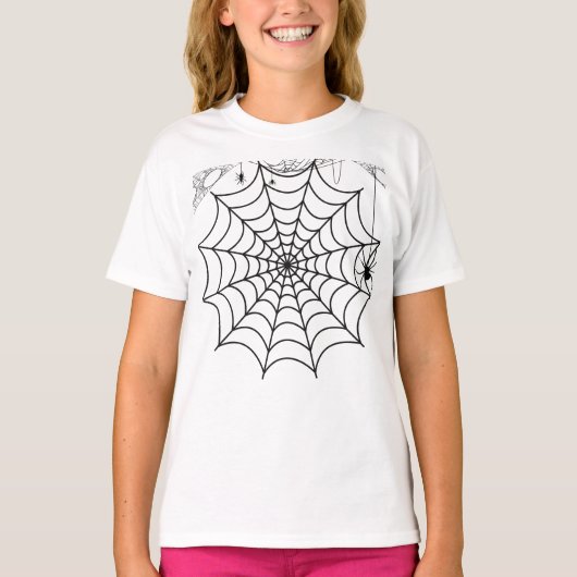 Griezelig Spinnenweb Halloween T-shirt (Voorkant)