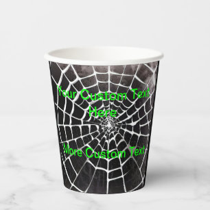 Griezelig Spinnenweb Patroon Halloween Op Maat Papieren Bekers