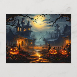 Griezelig Spokenhuis Halloween Briefkaart