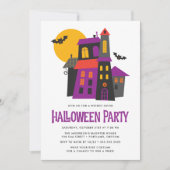 Griezelig Spokenhuis Halloween Feest Kaart (Voorkant)