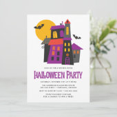 Griezelig Spokenhuis Halloween Feest Kaart (Staand voorkant)