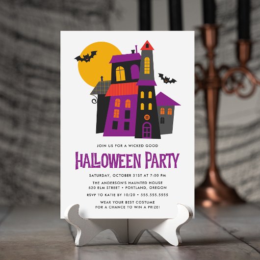 Griezelig Spokenhuis Halloween Feest Kaart