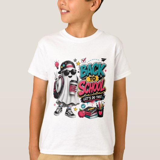 Griezelig spook terug naar school Halloween shirt (Voorkant)