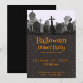 griezelig spookachtig begraafplaats halloween dine kaart (Voorkant / Achterkant)