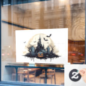 griezelig spookachtig halloween scène raamsticker (Cafe Raam)