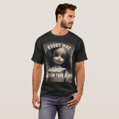Griezelig spookachtig kapper pop bezeten horror t-shirt (Voorkant volledig)