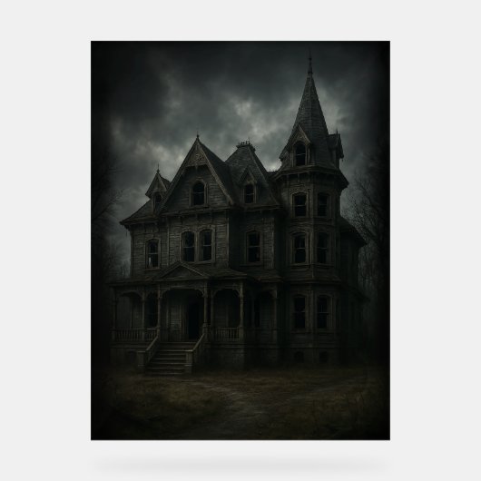 griezelig spookhuis acryl bord (Voorkant)