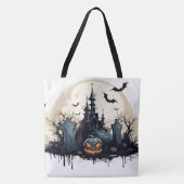 Griezelig spookhuis en begraafplaats tote bag (Voorkant)