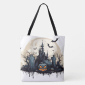 Griezelig spookhuis en begraafplaats tote bag (Achterkant)