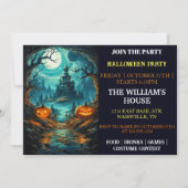 griezelig spookhuis halloween party uitnodigingen (Voorkant)