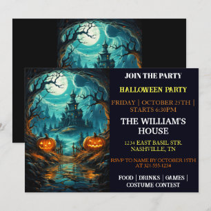 griezelig spookhuis halloween party uitnodigingen