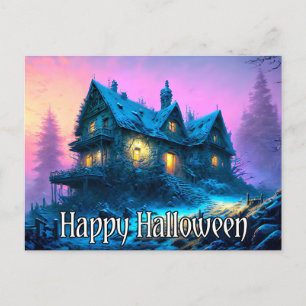 griezelig spookhuis   Happy Halloween Briefkaart