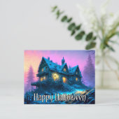 griezelig spookhuis | Happy Halloween Briefkaart (Staand voorkant)