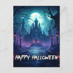 griezelig spookhuis   Happy Halloween Briefkaart