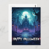 griezelig spookhuis | Happy Halloween Briefkaart (Voorkant / Achterkant)