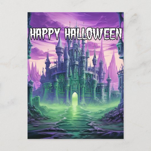 griezelig spookhuis | Happy Halloween Briefkaart (Voorkant)