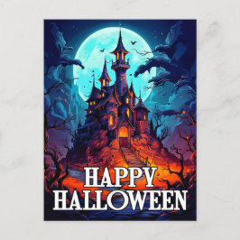 griezelig spookhuis | Happy Halloween Briefkaart