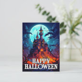 griezelig spookhuis | Happy Halloween Briefkaart (Staand voorkant)