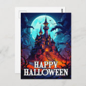 griezelig spookhuis | Happy Halloween Briefkaart (Voorkant / Achterkant)