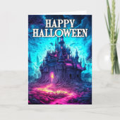griezelig spookhuis | Happy Halloween Kaart (Voorkant)