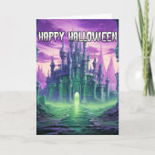 griezelig spookhuis | Happy Halloween Kaart (Voorkant)