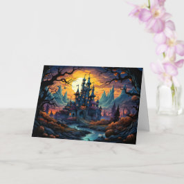 griezelig spookhuis | Happy Halloween Kaart