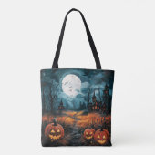 griezelig spookhuis vol maan enge halloween tote bag (Achterkant)