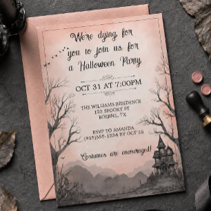 Griezelig spookhuis volwassenen Halloween Kaart