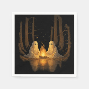 Griezelig spookkampvuur nacht bos kunst - Hallowee Servet
