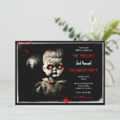 griezelig spookpop halloween kostuum party kaart (Staand voorkant)