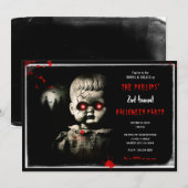 griezelig spookpop halloween kostuum party kaart (Voorkant / Achterkant)