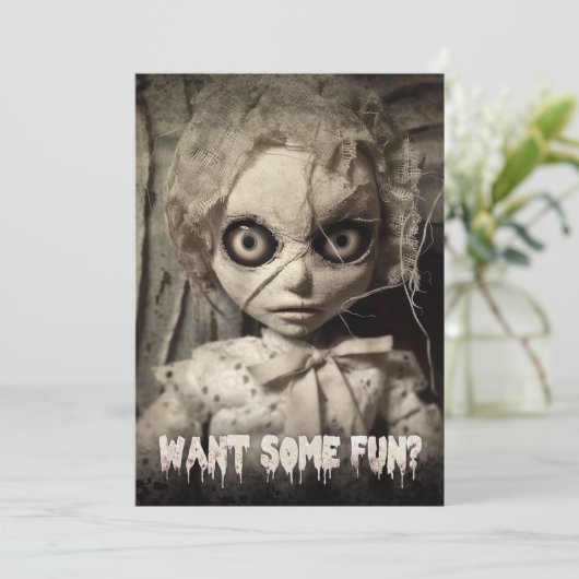 griezelig spookpop halloween party uitnodiging (Staand voorkant)