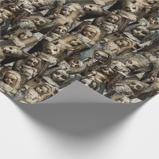 griezelig spookpop spooky halloween cadeaupapier (Hoek)