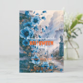 Griezelig Spooky Graveyard Cemetery Halloween Part Kaart (Staand voorkant)