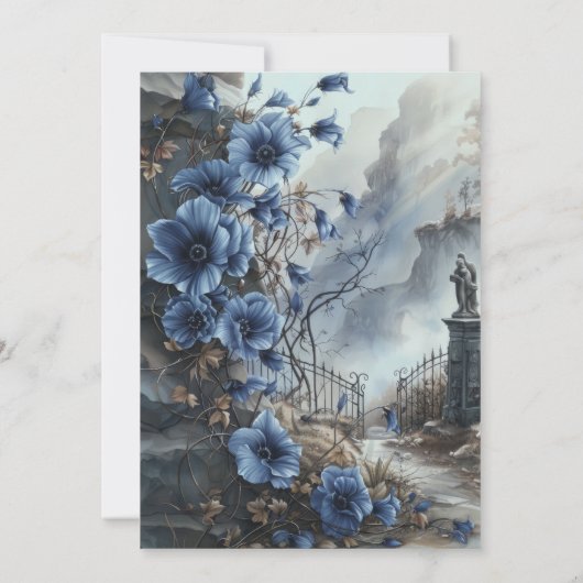 Griezelig Spooky Graveyard Cemetery Halloween Part Kaart (Achterkant)