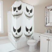 Griezelig Spooky Halloween Skelet Gezicht Douchegordijn (In situ)