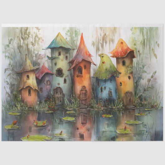 GRIEZELIG SPROOKJESDORP DECOUPAGE WEEFSELPAPIER TISSUEPAPIER (Voorkant)