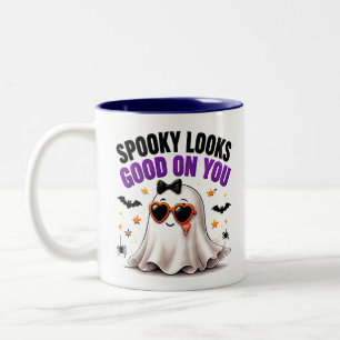 Griezelig Staan Je Goed Funny Ghost Halloween Tweekleurige Koffiemok