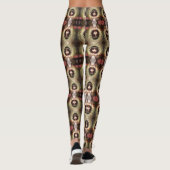 Griezelig Surrealistisch Portret Patroon Leggings (Achterkant)